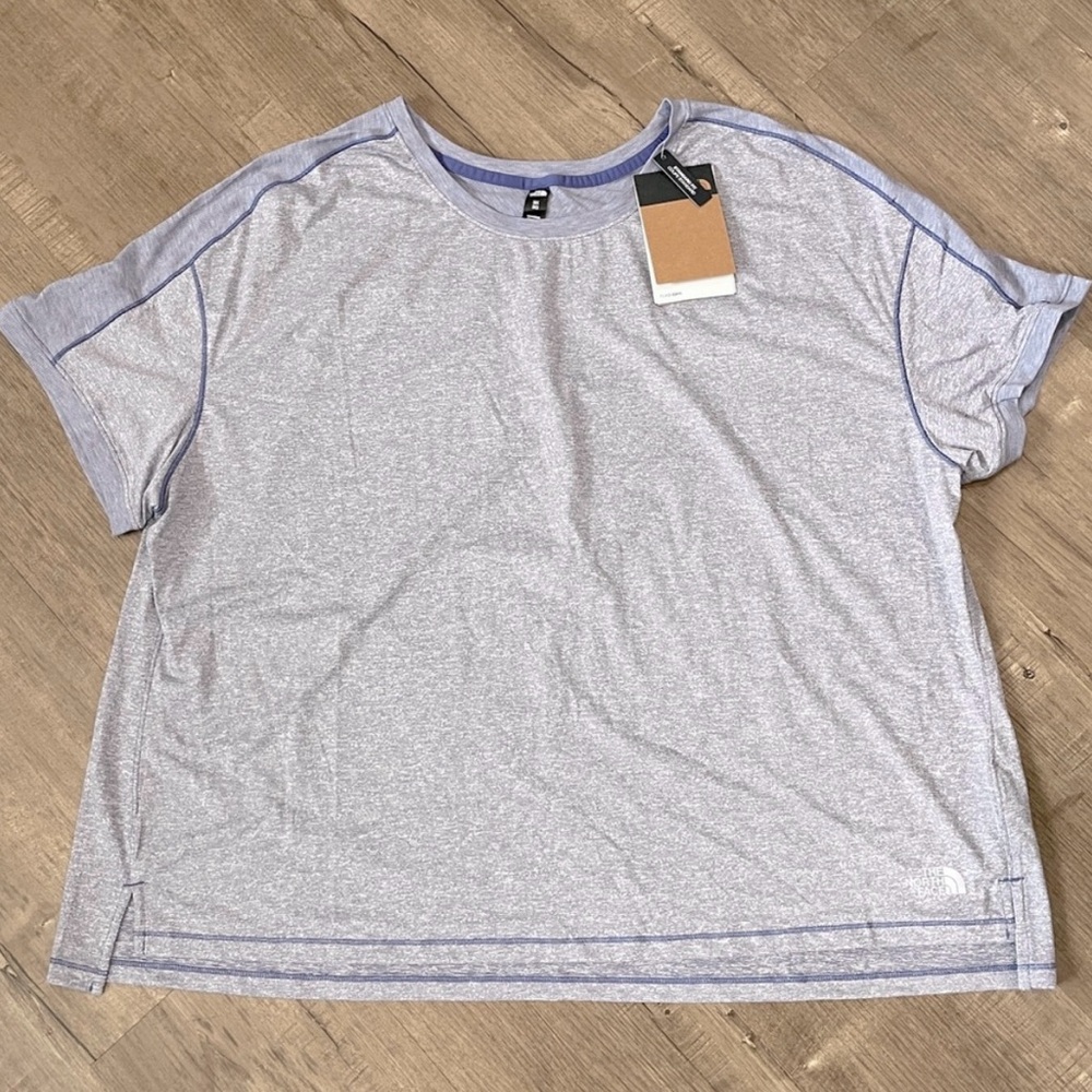 NEW The North‎ Face Womens Dawndream SS Tee Cave Blue Heather Plus Size 3X